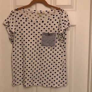 Carolyn Taylor Polka Dot Cotton Top Size L